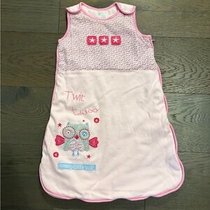 Pitter Patter pink baby girl warm sleep sack 6-12M EUC